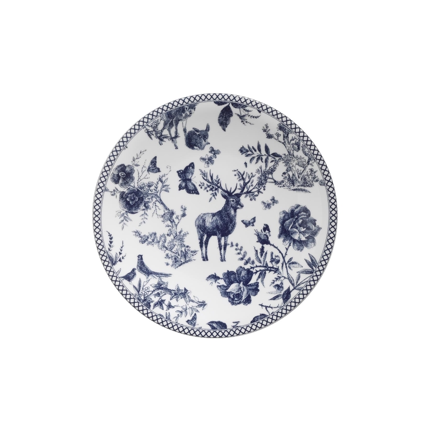 Serviciu de masă din porțelan, 24 piese, alb/albastru