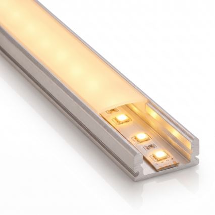SET 1x bandă LED FLEX cu senzor de mișcare, 3,6 W, alimentare 4xAA, 2 m + 2x profil încastrat de 1 m, argintiu/alb