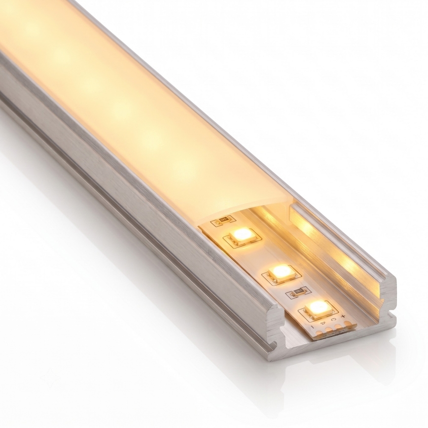 SET 1x bandă LED FLEX cu senzor de mișcare, 3,6 W, alimentare 4xAA, 2 m + 2x profil încastrat de 1 m, argintiu/alb