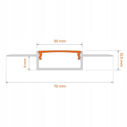 SET 1x bandă LED cu senzor de mișcare FLEX LED/3,6W/4xAA 2 m + 2x profil încastrat 1 m argintiu/alb