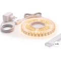 SET 1x bandă LED MYLIVING LIGHTSTRIP LED/22W/230V 5 m + 5x profil încastrat 1 m argintiu/alb