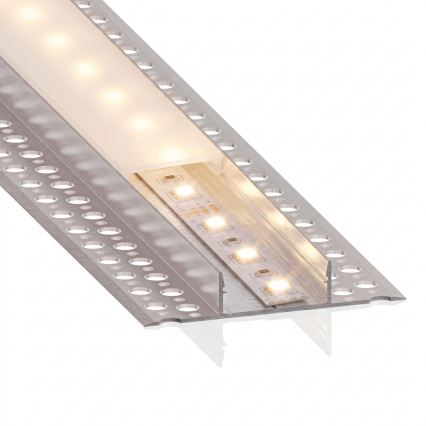 SET 1x bandă LED MYLIVING LIGHTSTRIP LED/22W/230V 5 m + 5x profil încastrat 1 m argintiu/alb