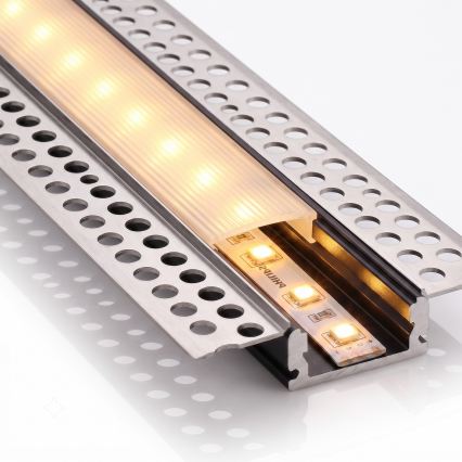 SET 1x bandă LED MYLIVING LIGHTSTRIP LED/22W/230V 5 m + 5x profil încastrat 1 m argintiu/alb