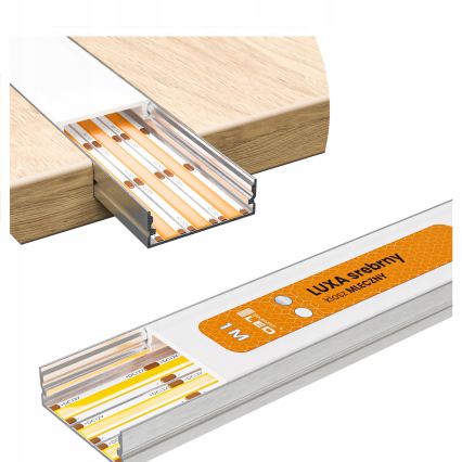 SET 1x bandă LED RGBW reglabilă NEO LITE MUSIC LED/24W/230V 5 m IP65 Wi-Fi Tuya + 5x profil încastrat 1 m argintiu/alb + telecomandă