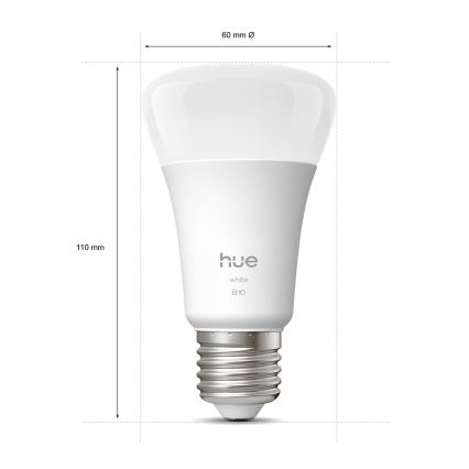 Set 2 becuri LED dimabile Philips Hue White, soclu E27, 7W, 230V, 2700K