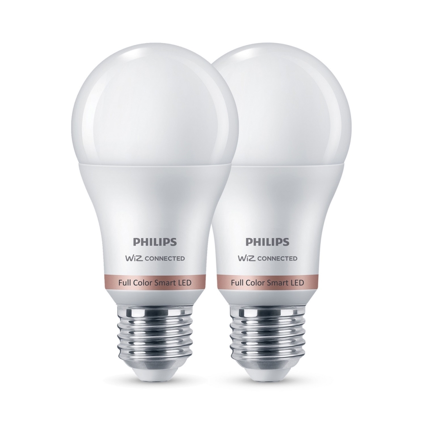 Set 2x becuri LED RGB reglabile Philips SMART A60 E27/8,5W/230V 2200-6500K