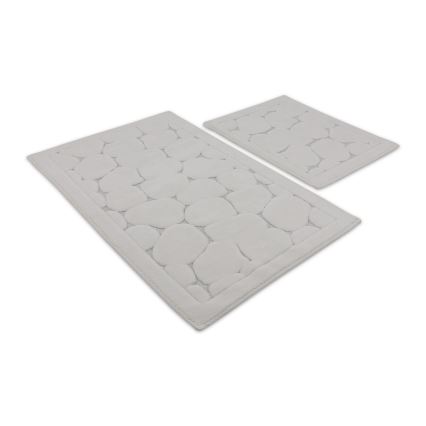 Set 2 covorașe de baie LINO, 60 x 100 cm, crem