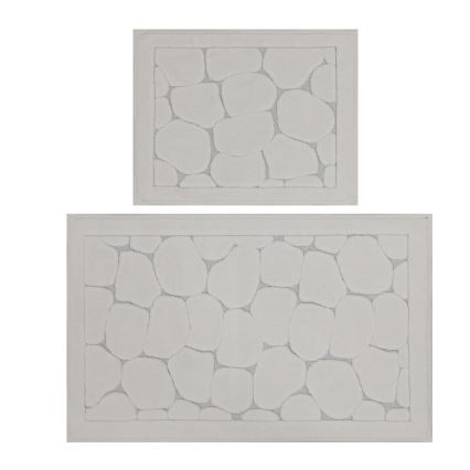 Set 2 covorașe de baie LINO, 60 x 100 cm, crem