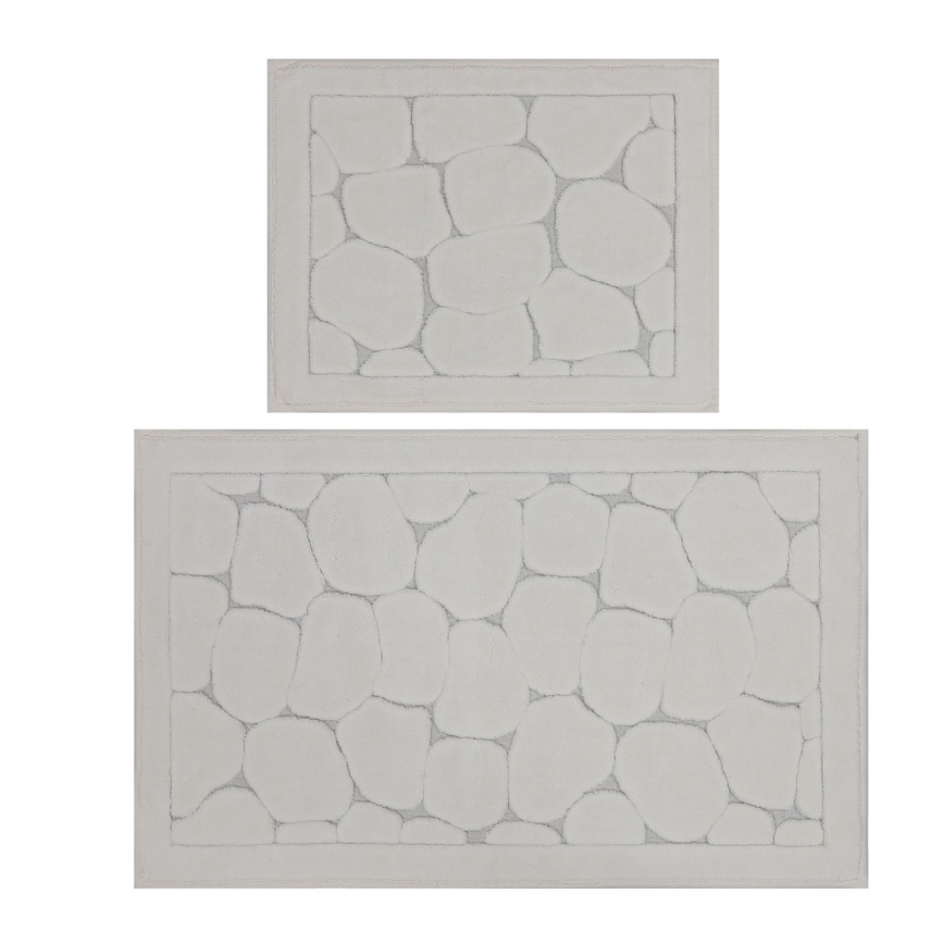 Set 2 covorașe de baie LINO, 60 x 100 cm, crem