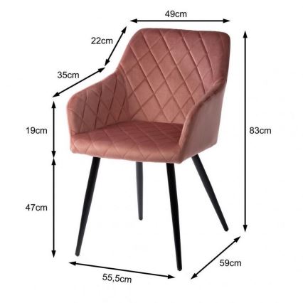 SET 2x Scaune de dining RICO roz prăfuit