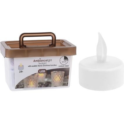 SET 24x lumânări LED pentru Crăciun, 3,8 cm, alb cald, LED/1xCR2032