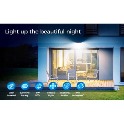 SET 2x aplică LED solară cu senzor LED/3,7V IP67 Litom