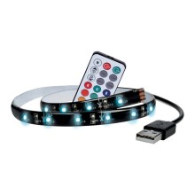 SET 2x Bandă LED RGB pentru TV cu telecomandă LED/USB 50cm