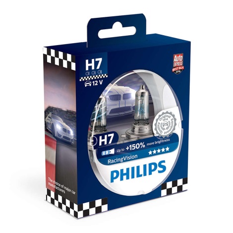 SET 2x Bec auto Philips RACINGVISION 12972RVS2 H7 PX26d/55W/12V