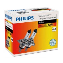 SET 2x Bec auto Philips VISION 12342PRC2 H4 P43t-38/60W/55W/12V