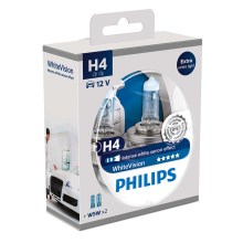SET 2x bec auto Philips WHITEVISION 12342WHVSM H4 PX26d/60W/55W/12V + 2 becuri de poziție