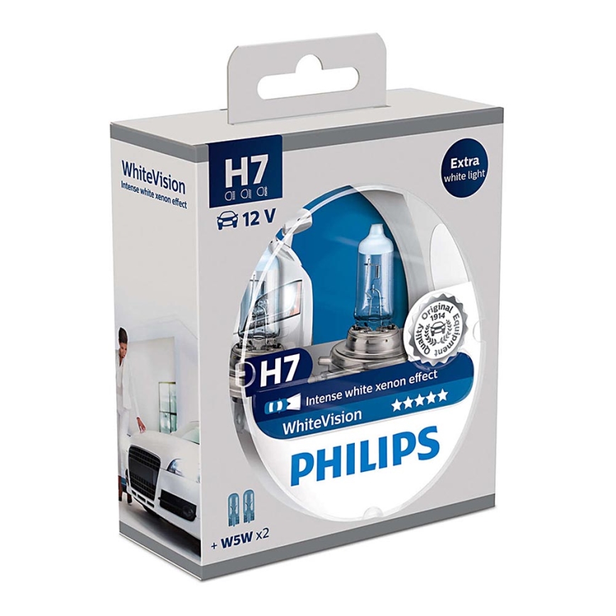 SET 2x Bec auto Philips WHITEVISION 12972WHVSM H7 PX26d/55W/12V