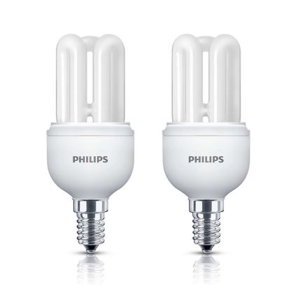 SET 2x Bec economic PHILIPS E14/8W/230V - GENIE