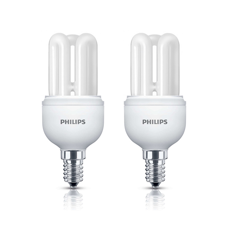 SET 2x Bec economic PHILIPS E14/8W/230V - GENIE