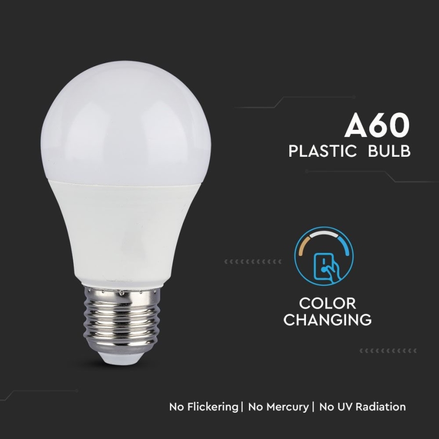 SET 2x bec LED A60 E27/9W/230V 3000/4000/6400K