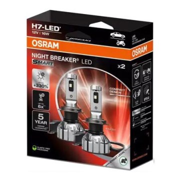 SET 2x Bec LED Auto NIGHT BREAKER H7 PX26d/16W/12V 6000K - Osram