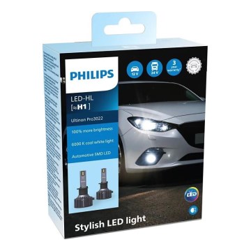 SET 2x bec LED auto Philips 11258U3022X2 Ultinon Pro3022 H1 P14,5s/20W/12/24V