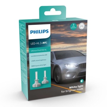 SET 2x bec LED auto Philips 11258U51X2 Ultinon Pro5100 H1 P14,5s/12W/12/24V 5800K
