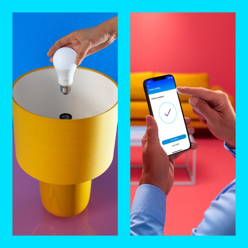 SET 2x bec LED dimabil A60 E27/8W/230V 2700-6500K CRI 90 Wi-Fi WiZ