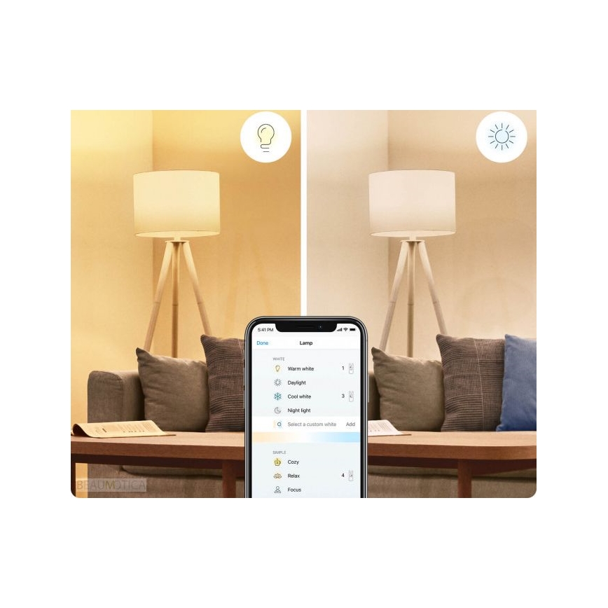 SET 2x bec LED dimabil A60 E27/8W/230V 2700-6500K CRI 90 Wi-Fi WiZ