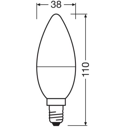 SET 2x bec LED Osram B38 E14/7,5W/230V 3000K