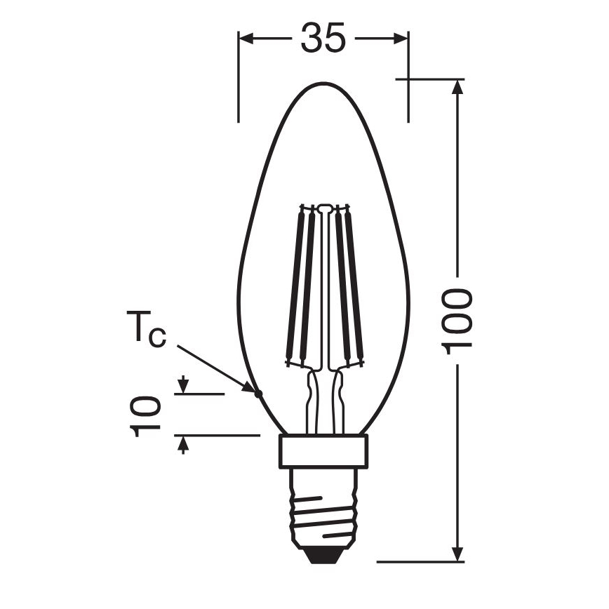 SET 2x bec LED Osram FILAMENT B35 E14/4W/230V 4000K