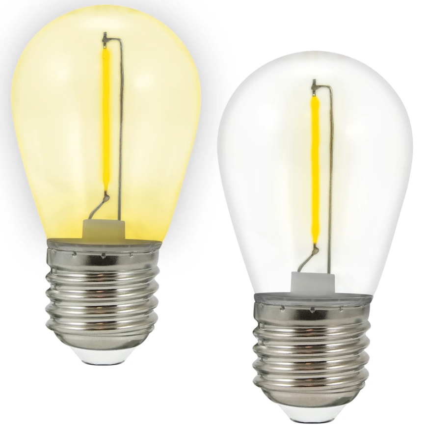 SET 2x Bec LED PARTY E27/0,3W/36V galben