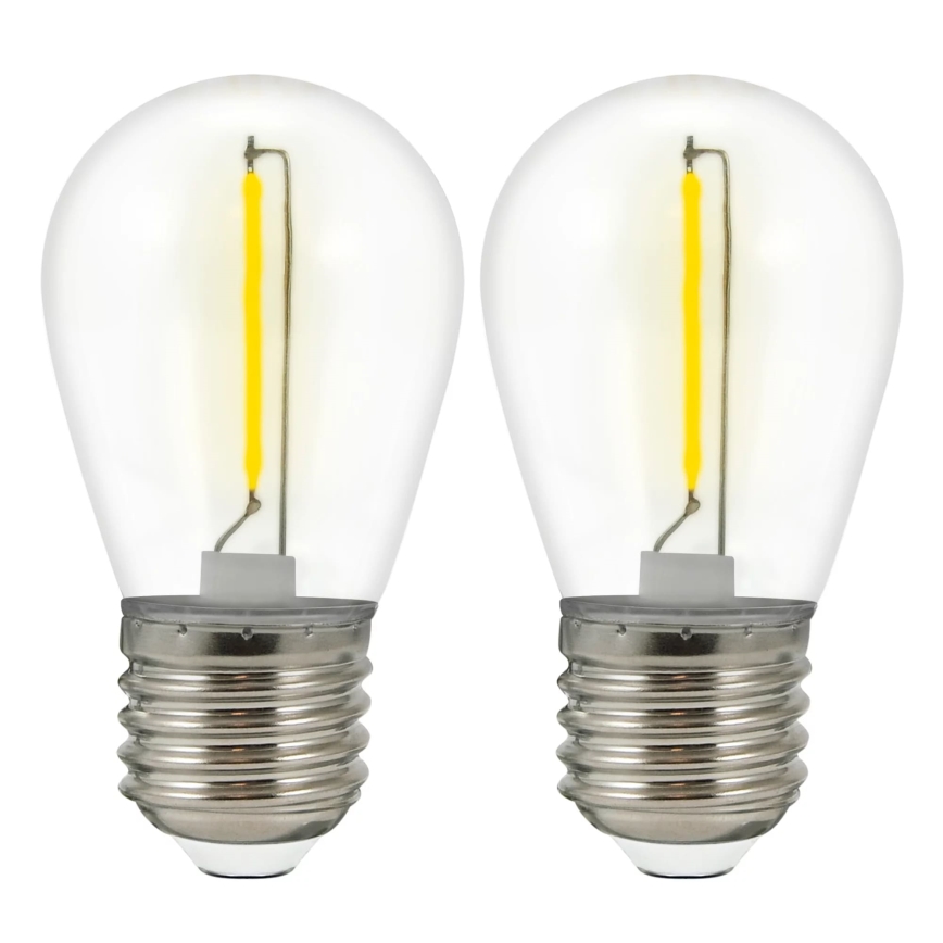 SET 2x Bec LED PARTY E27/0,3W/36V galben