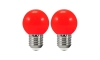 SET 2x bec LED PARTY E27/0,5W/36V roșu