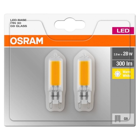 SET 2x bec LED PIN G9/2,8W/230V 2700K Osram
