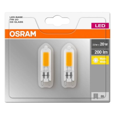 SET 2x bec LED PIN G9/2W/230V 2700K Osram