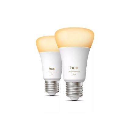 Set 2x Becuri LED dimabile Philips Hue WHITE AMBIANCE E27/6W/230V 1000-20000K