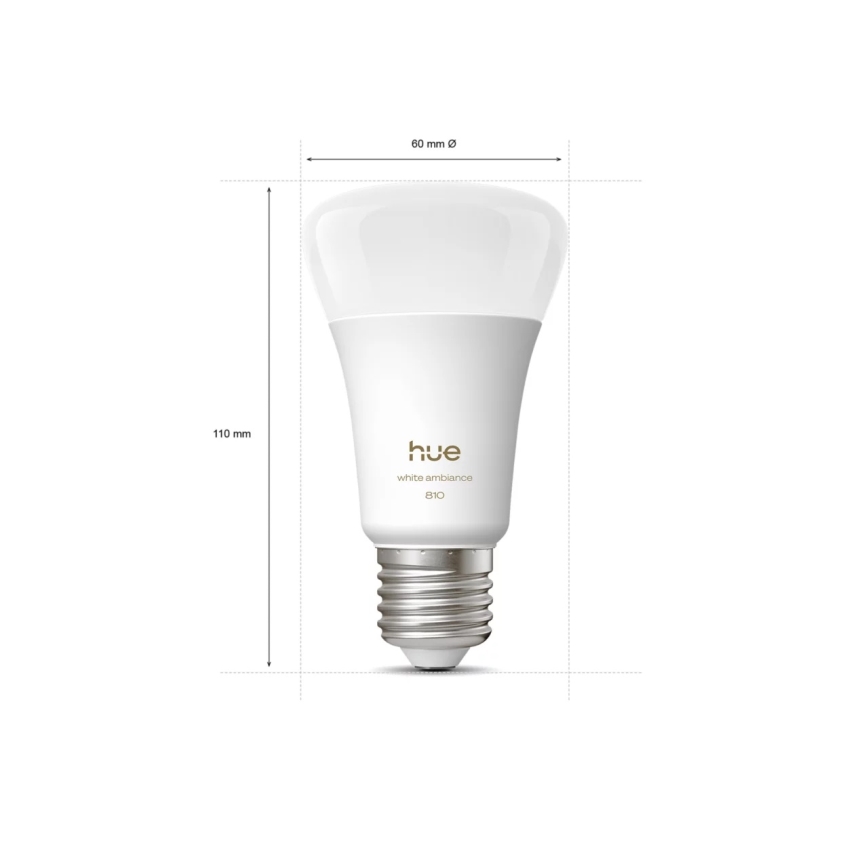 Set 2x Becuri LED dimabile Philips Hue WHITE AMBIANCE E27/6W/230V 1000-20000K