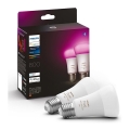 SET 2x Bec LED Reglabil Philips Hue White and Color Ambiance A60 E27/6,5W/230V 2000-6500K