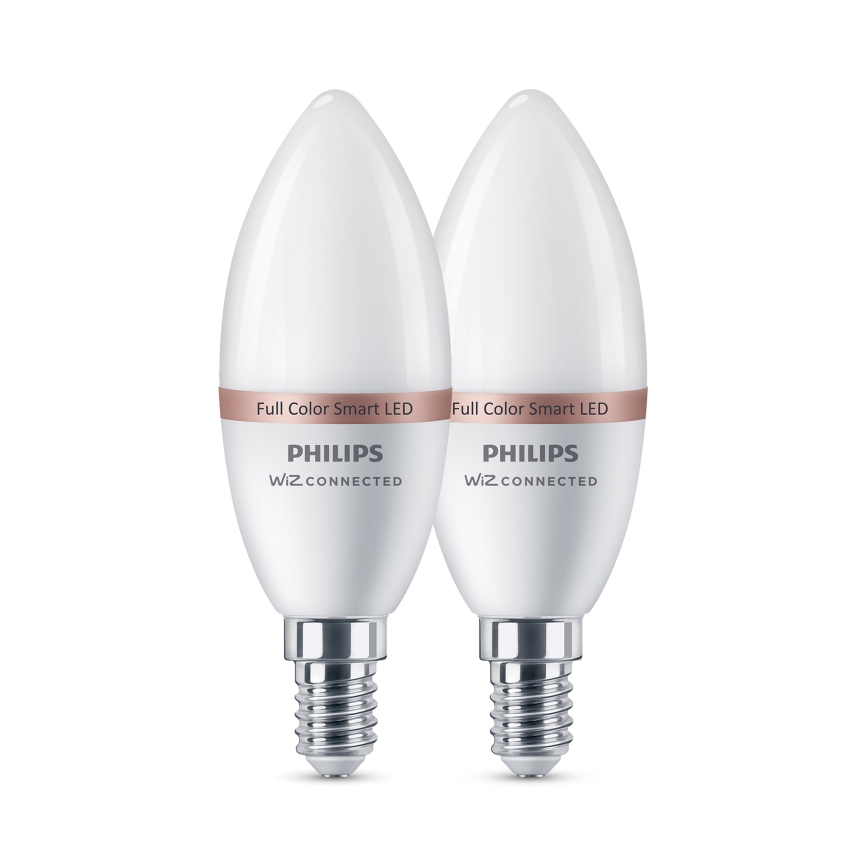 Set 2x Bec LED RGB dimmabil Philips SMART C37 E14/4,9W/230V 2200-6500K CRI 90