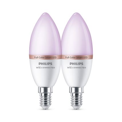 Set 2x Bec LED RGB dimmabil Philips SMART C37 E14/4,9W/230V 2200-6500K CRI 90