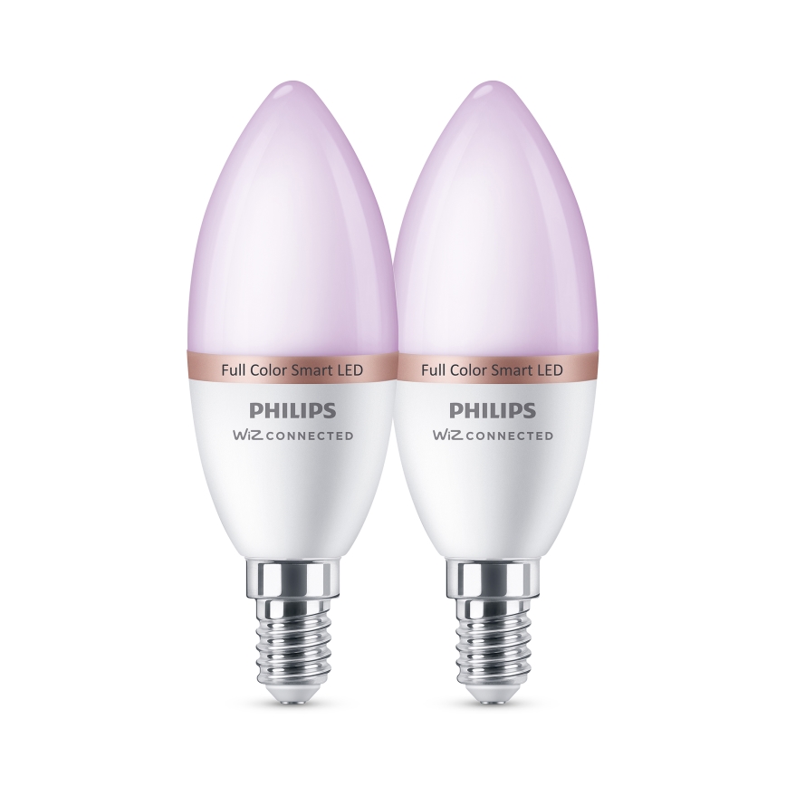 Set 2x Bec LED RGB dimmabil Philips SMART C37 E14/4,9W/230V 2200-6500K CRI 90