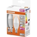SET 2x bec LED RGBW dimabil Osram B38 E14/4,9W/230V 2700K + telecomandă