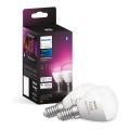 SET 2x bec LED RGBW dimabil Philips Hue White And Color Ambiance P45 E14/5,1W/230V 2000-6500K