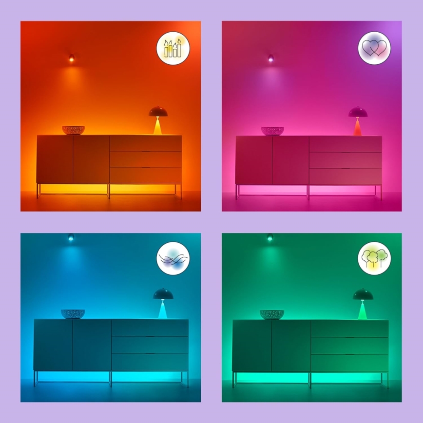 SET 2x bec LED RGBW dimabil WiZ C37 E14/4,9W/230V 2200-6500K Wi-Fi