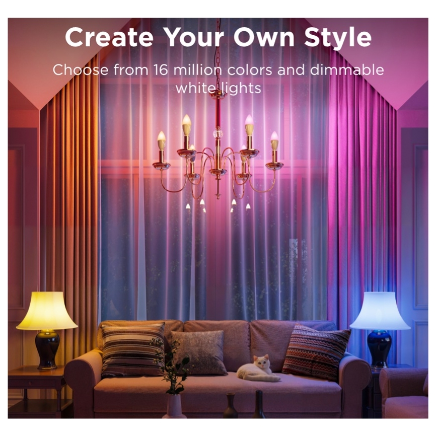 SET 2x bec LED RGBWW dimabil Govee E14/5W/230V 2700-6500K Wi-Fi