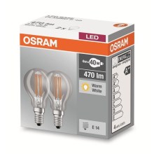 SET 2x Bec LED VINTAGE B40 E14/4W/230V 2700K - Osram