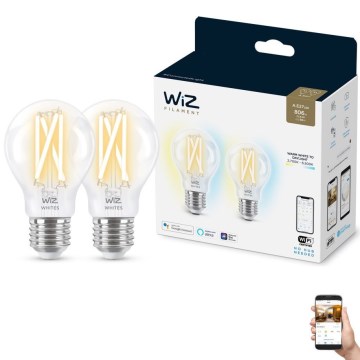 SET 2x Bec LED Vintage filament dimabil A60 E27/6,7W/230V 2700-6500K CRI 90 Wi-Fi - WiZ