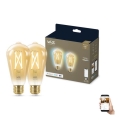 SET 2x Bec LED Vintage filament reglabil ST64 E27/6,7W/230V 2000-5000K Wi-Fi - WiZ
