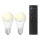 Set 2x becuri LED dimabile A60 E27/9W/230V 2700K Wi-Fi + telecomandă - WiZ